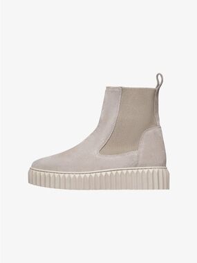 Voile Blanche Light Grey-Taupe Suede Beth Platform Chelsea Boot